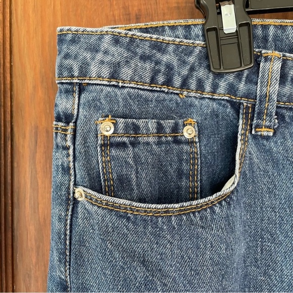 Shein Women’s Blue Denim Distressed Destroyed Ripped High Waist Jeans Large - Picture 7 of 10